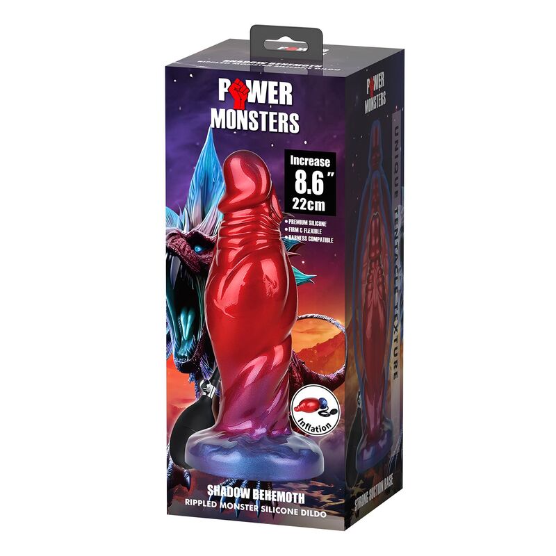 Shadow Behemoth Zweifarbiger Aufblasbarer Fantasie-Silikondildo 22 cm Ø 5 cm – Bild 2