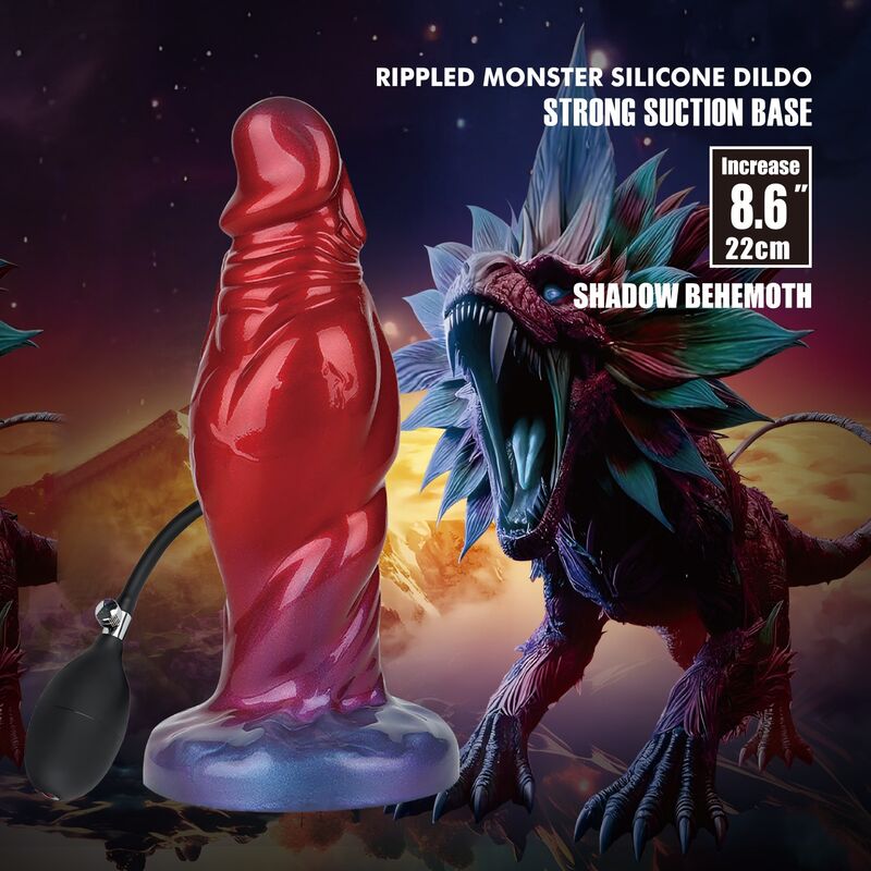 Shadow Behemoth Zweifarbiger Aufblasbarer Fantasie-Silikondildo 22 cm Ø 5 cm – Bild 9