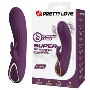 Pretty Love – Landyn Wiederaufladbarer Hasenvibrator mit 10 Funktionen, Lila