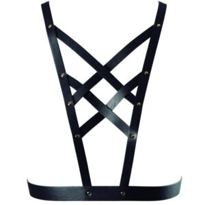 Bijoux Indiscrets – Maze Crossover Harness mit Schwarzem Halsband